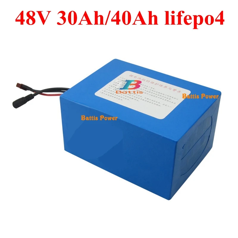 Lifepo4 48v 30ah 40ah lifepo4 аккумуляторная батарея с BMS для 2200w электрический велосипед 1500 Вт