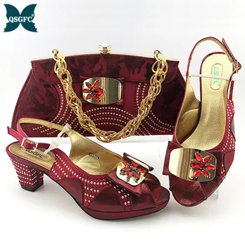 

New Elegant Italian Ladies Shoes and Bags To Match Set Ladies Shoes with Matching Bags Set Luxury Women Shoes Metal Decoration