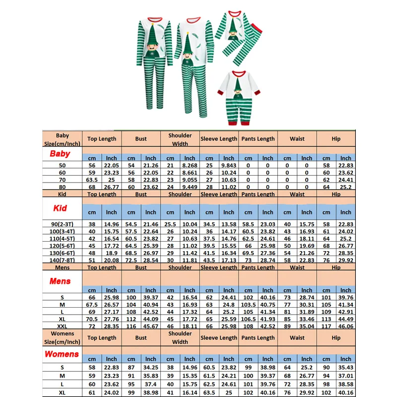 CANIS, одинаковые рождественские пижамы для всей семьи, пижамный комплект, Рождественская пижама в полоску с рисунком листьев, одежда для сна, одежда для сна