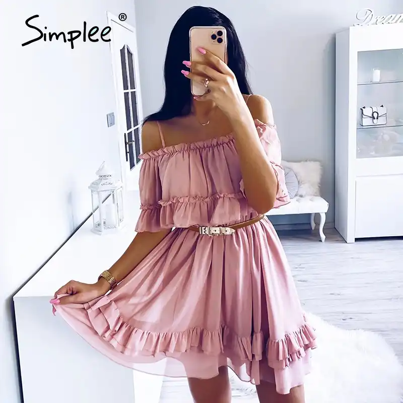 ladies pink summer dresses