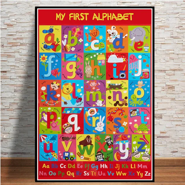 ABC Alfe Different Formats MILUKA Children Decorative Art Print for Frame 20 x 30 cm CHILDRENS MESSAGES Alphabet Nordic Style Poster 