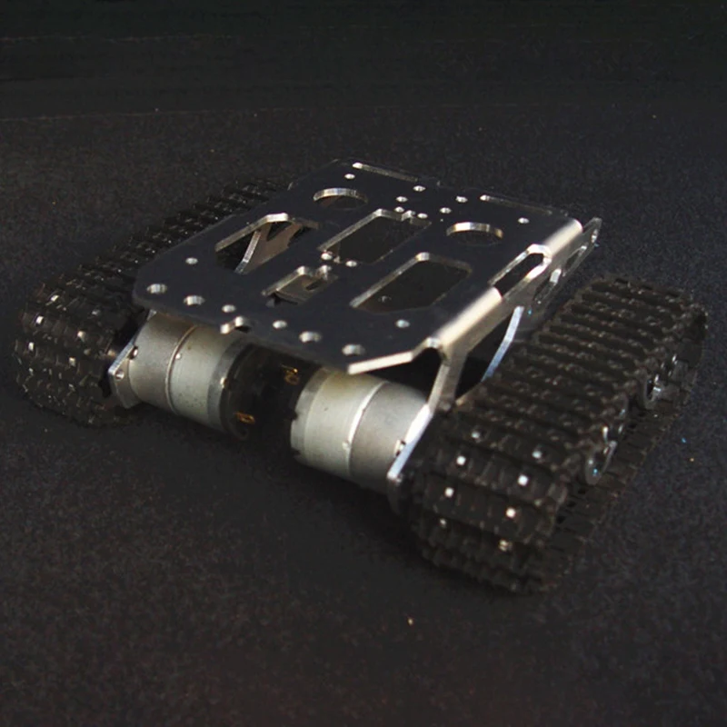 Черный амортизатор металла RC робот танк шасси комплект Мобильная платформа для Arduino Uno R3 малиновый пирог DIY игрушки запчасти