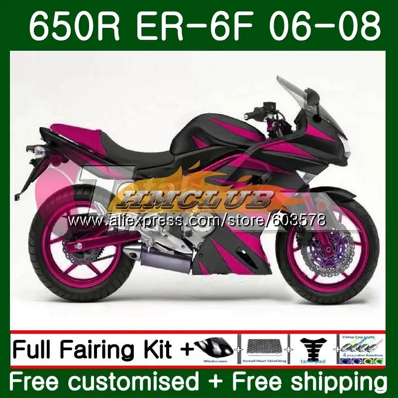 Средства ухода за кожей для KAWASAKI NINJA 650R ER6 F 650 ER6F 06 07 08 глянцевый красный черный 27CL. 27 Ninja650R ER-6F 06-08 ER 6F 2006 2007 2008 Обтекатели - Цвет: No. 1