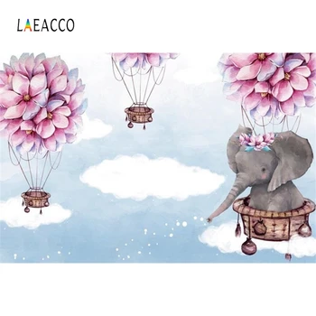 

Laeacco Flowers Elephant Spring Photo Backdrop Baby Shower Girl Princess Birthday Photography Background Prop For Photo Studio