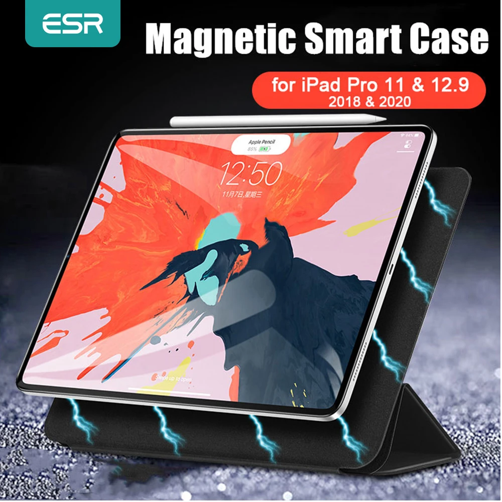 Esr Magnetic Smart Case For Ipad Pro 11 12 9 18 Cover Trifold Stand Magnet Case Cover For Ipad Pro 12 9 Case Funda Tablets E Books Case Aliexpress