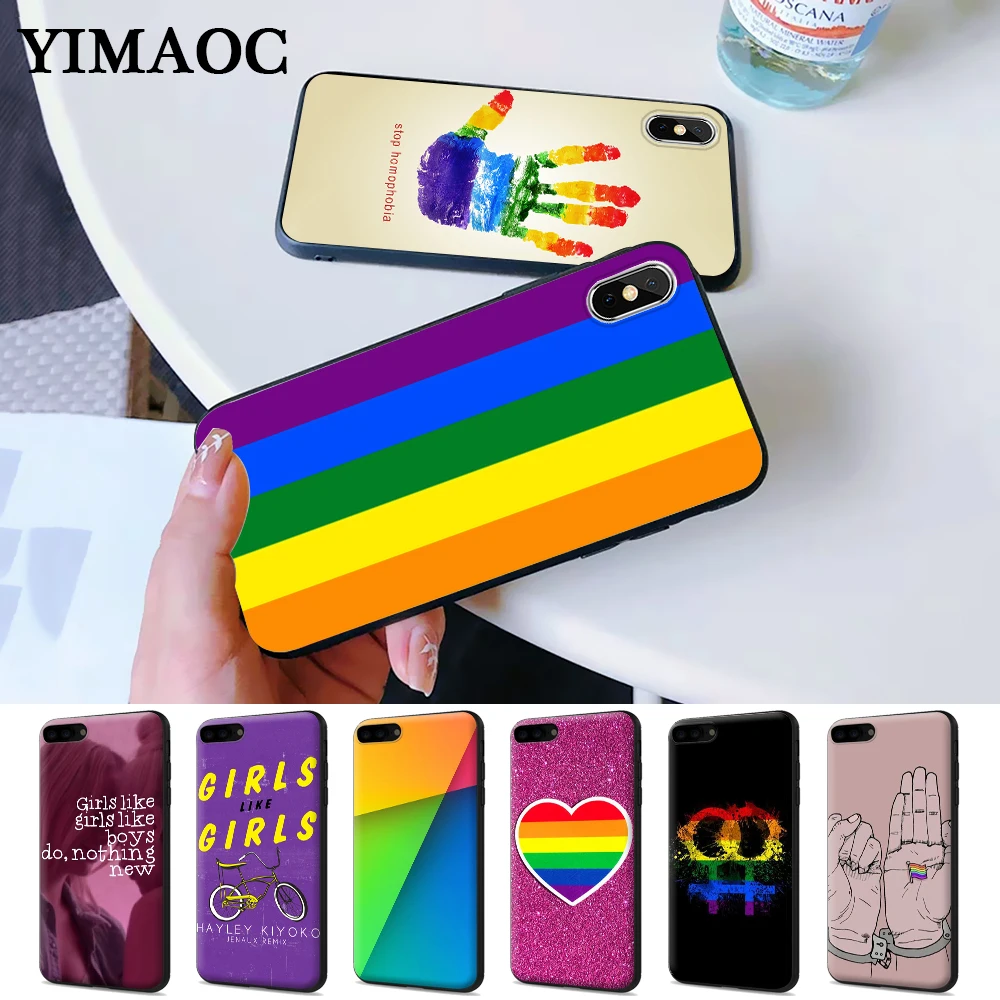 

Gay Lesbian Rainbow Silicone Case for iPhone 5 5S 6 6S Plus 7 8 X XS Max XR