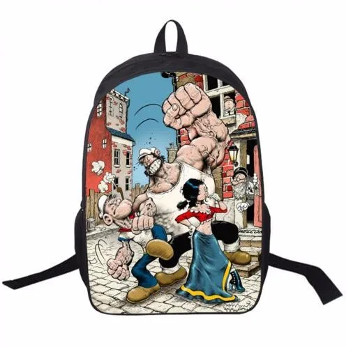 Мультяшный рюкзак Tintin Adventure/Popeye The Sailor для подростков, школьные рюкзаки для мальчиков и девочек, детские школьные сумки, женская сумка