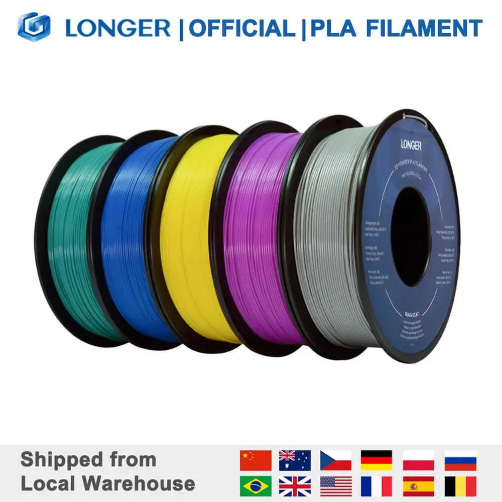 LONGER PLA Filament 1.75mm PLA For 3D Printer 1KG per Roll PLA Material for 3D Printing filamento pla 3d printer filament