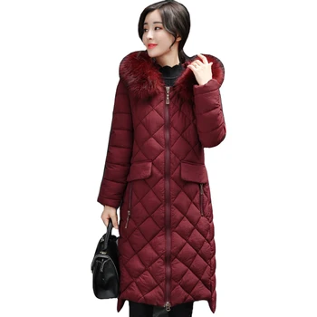 

Hooded With Fur Collar Female Coat Winter Outwear For Womens Winter Jackets Long Warm Winter Coat Parka Chaqueta Mujer Invierno