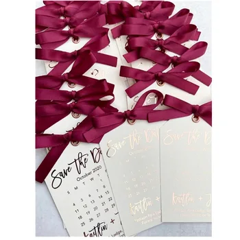 

Custom Save The Date Tag Ivory Foil Save the Date Calendar Wedding Invitation Save The Date Wedding Save The Date