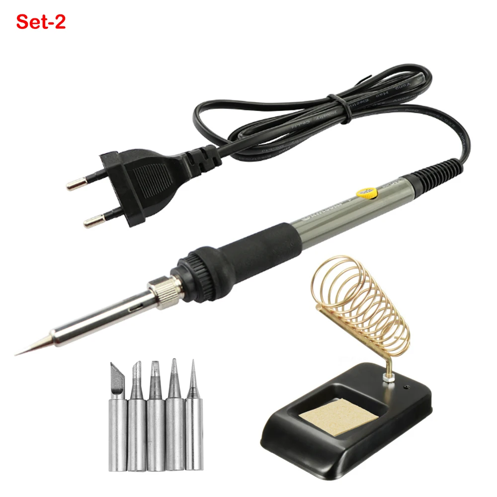 hot air soldering Electric Soldering Iron 60W Adjustable Temperature Soldering Iron Tips Welding Solder Tools Ceramic Heater Ddesoldering Pump Set electric soldering irons