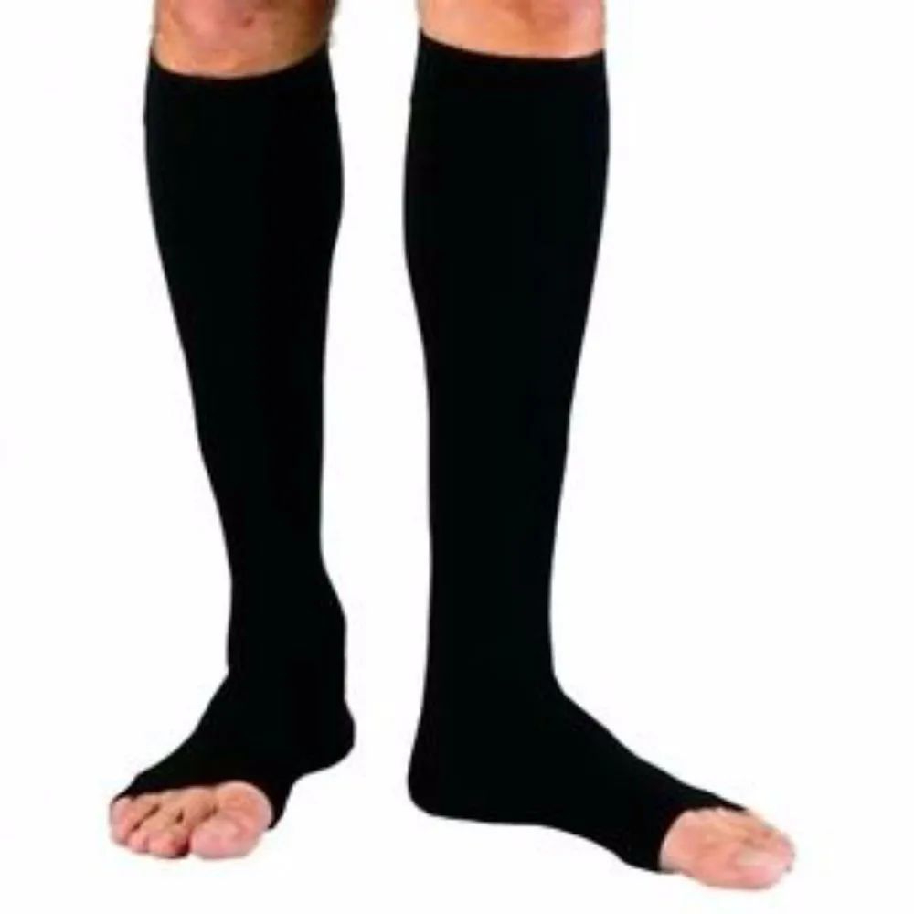 Компрессионные чулки на молнии, поддерживающий ногу колено, чулки Sox с открытым носком S/M/XL