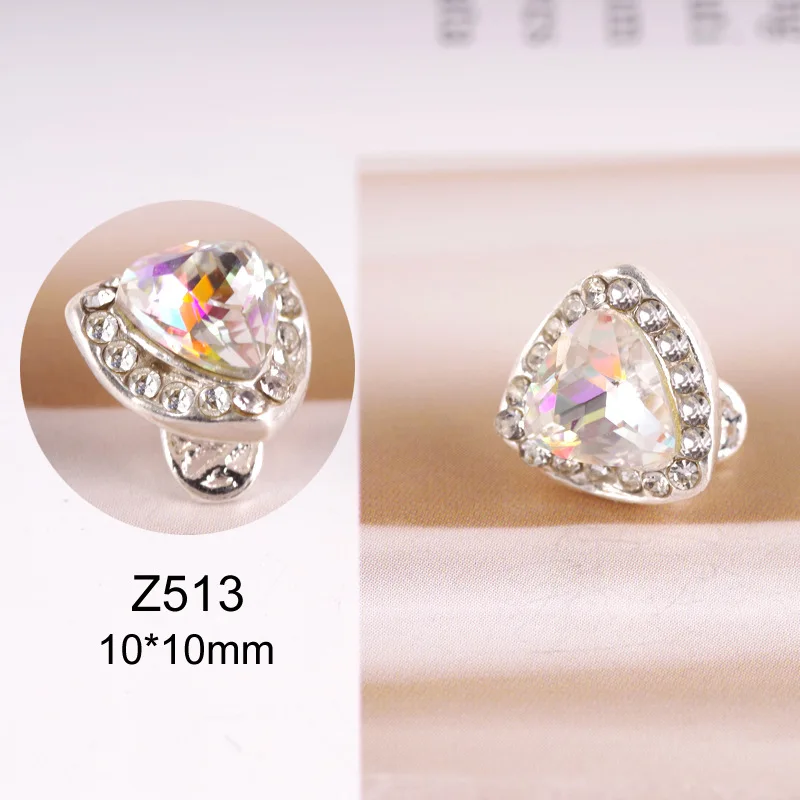 Бриллиантов для ногтей 1 шт. зеленый/красный/Кристальный сплав для дизайна ногтей вращающиеся бриллианты для ногтей 3d амулеты алмаз для дизайна ногтей - Цвет: Z513