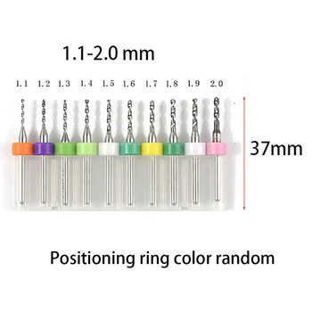 

10Pcs 0.1-1mm Print Circuit Board Drill Bits PCB Rotary Drill Alloy Tungsten Steel Carbide Micro Drill Bits CNC Twist Drill Tool
