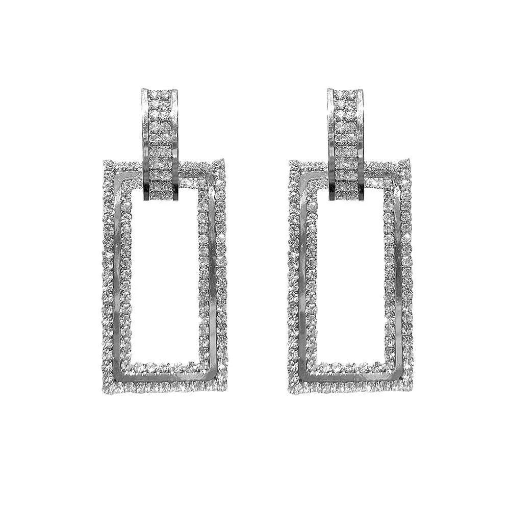 2020Net красные ювелирные изделия геометрические прямоугольные полные серьги