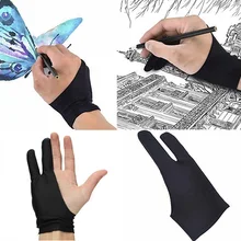 Tablette graphique Anti salissure à deux doigts, pour dessin, gant, stylo, pour artiste, noir