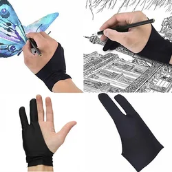 Tablette graphique Anti salissure à deux doigts, pour dessin, gant, stylo, pour artiste, noir 