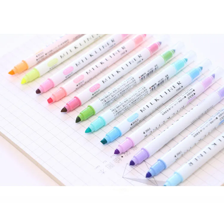 Ручки Mildliner мягкая двухсторонняя флуоресцентная ручка Милая художественная