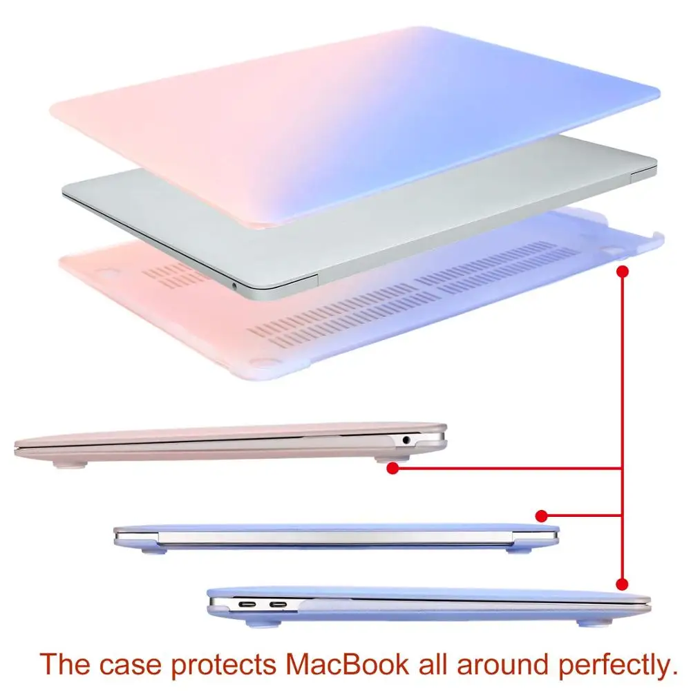 Для нового MacBook Air 13 дюймов Чехол 2019 2018 релиз A1932 с дисплеем retina розовый и Serenity