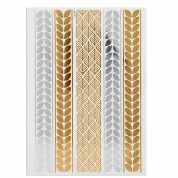 

5pcs Temporary Tattoo Metallic Sticker Temporary Disposable Arm Tattoo Stickers