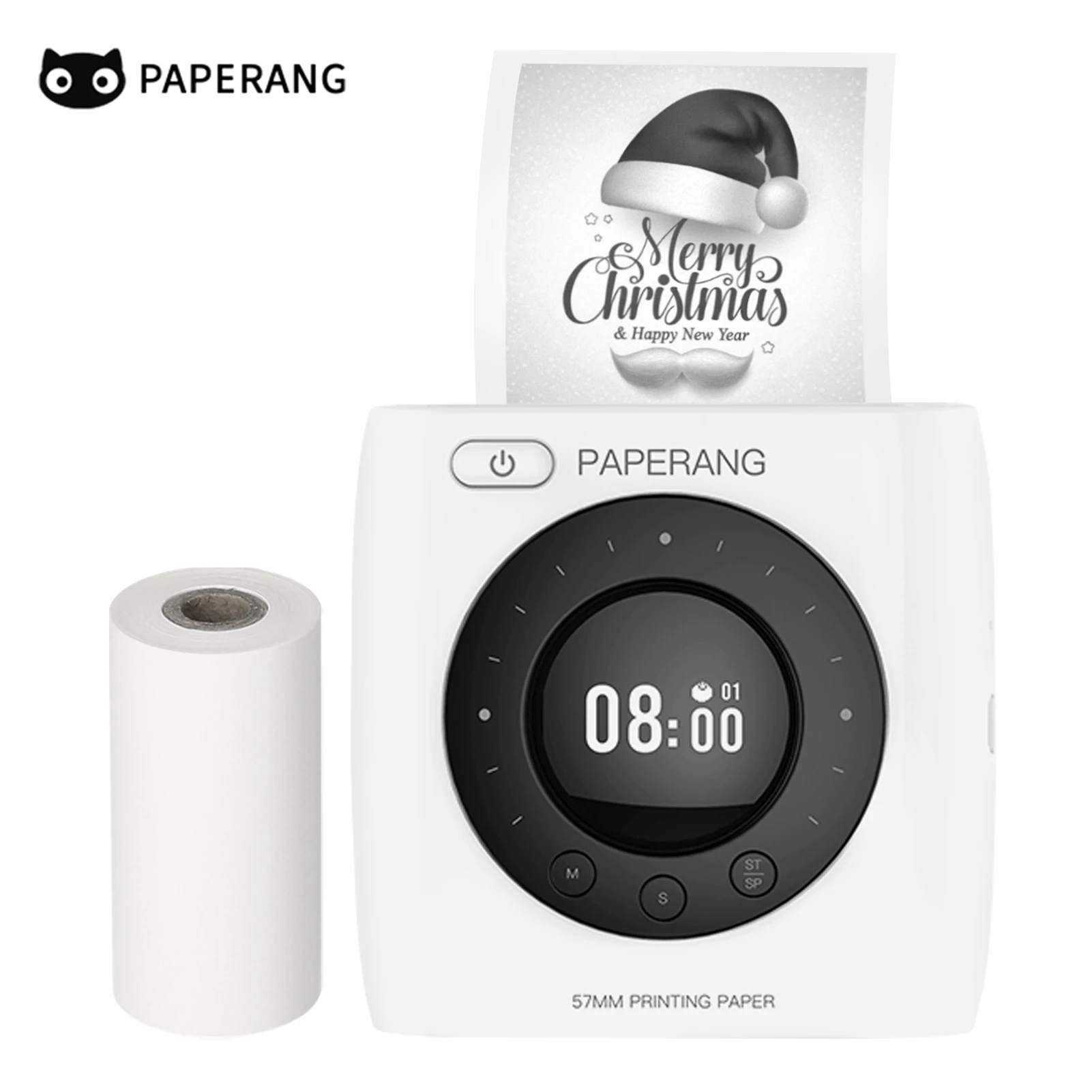 mini printer peripage PAPERANG P2S Pocket Printer 300dpi BT Wireless Thermal Printer Portable Mobile Mini Printer Label Sticker with Clock Function small travel printer Printers