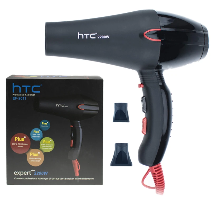 Htc профессиональный фен для волос, фен с отрицательными ионами, 2200 Вт, фен для волос, супер горячий и холодный ветер, фен для волос, для салона, дома