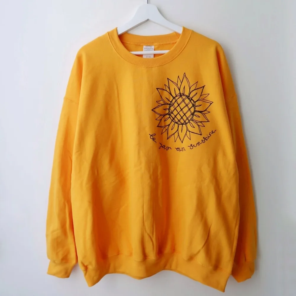 Be your own sunshine Женская мода слоган Цитата слоган Забавный молодой религия христианская толстовка пуловеры графическая Цитата художественный Топ