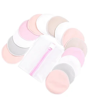 

14Pcs Washable Nursing Pads with Wash Bag Breastfeeding for Maternity,Reusable Nipple Covers,Leak Proof Highly Absorbent