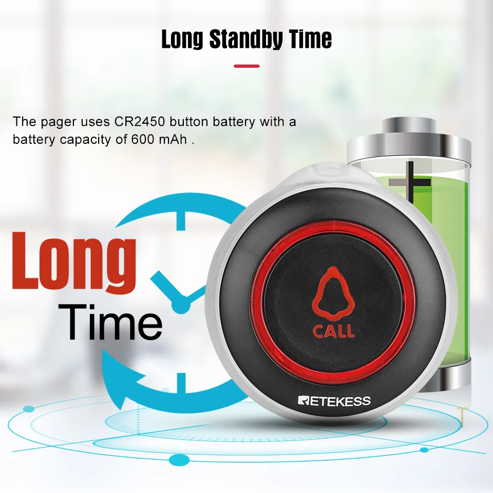 RETEKESS 10pcs TD019 Wireless Pager Call Button Transmitter 433.92MHz Waiter Service Restaurant Cafe Hookah Clinic Bar Hotel wireless calling system