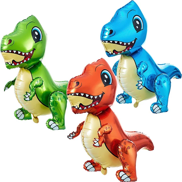 1pcs Large 4D Walking Dinosaur Foil Balloons Jungle Animal Boys Birthday Party Decors Tyrannosaurus Jurassic Dragon Kids Toys 2