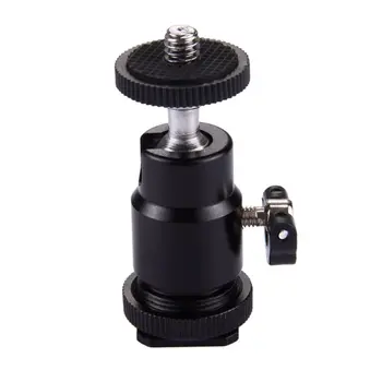 

360 Degree Mini Camera Cradle Tripod Ball Head LED Light Flash Bracket Holder Mount 1/4 Inch Hot Shoe Adapter With Lock