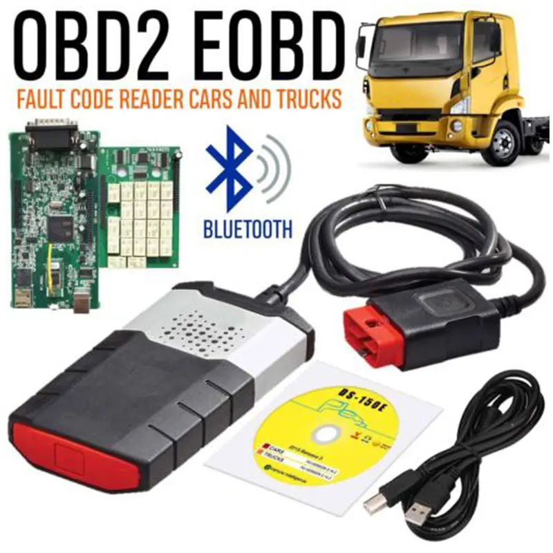 Инструмент CDP TCS Профессиональный проигрыватель компакт-дисков с Bluetooth Plus. R3,00 Keygen программное обеспечение OBDII считыватель кодов OBD для грузовиков 2 диагностический инструмент OBD2 сканер