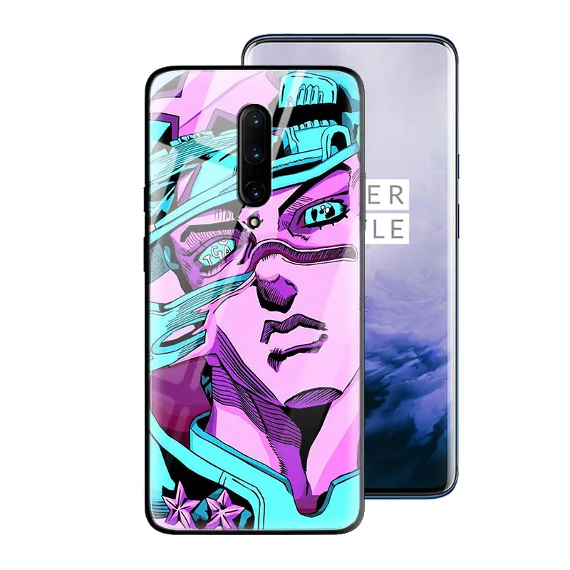 T02 JoJo невероятное приключение закаленное Стекло чехол для OnePlus 7 7Pro 7Pro5G 7T 7TPro силиконовый край чехол для телефона, аксессуар - Цвет: T02