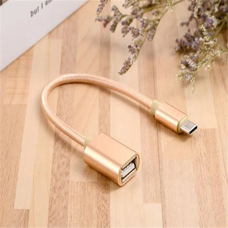 gold Type-C OTG адаптер usb-кабель type C штекер USB 2,0 Женский OTG кабель для передачи данных 14 см - Цвет: gold