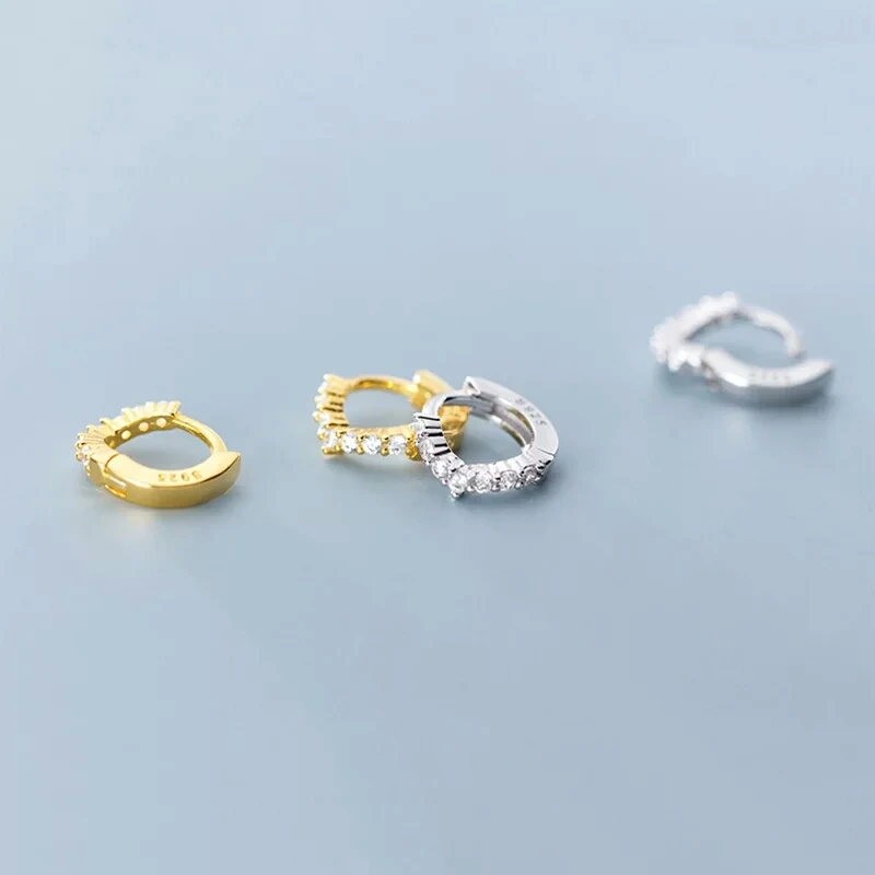 925 Sterling Silver V Shaped Hoop Earrings for Women Piercing Earrings Buckle Minimalist Tiny Huggie Earrings Jewelry G2340