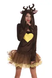 Сексуальные костюмы оленей для выступлений, сексуальный костюм на Хэллоуин для женщин, Рождественский костюм черлидер