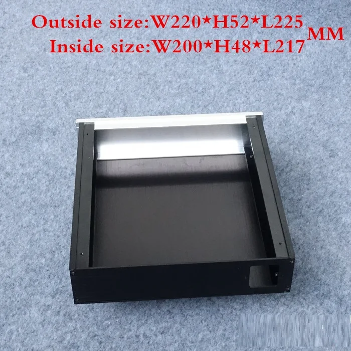 Size (mm) : W220 H52 L226 BZ2205 All Aluminum Chassis Amplifier Audio Housing Power Amp Case DIY Box Pre-Amp Enclosure