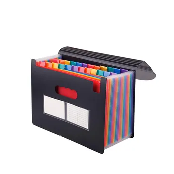 

24 Pockets Expanding File Folder with Expandable Cover Portable Document Organizer Accordion Filing Box Desktop Paper Folders