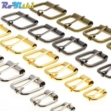 5 ピース/パック金属ワイヤー形成ハーフシングルローラーベルトバックルバッグ靴 StrapRectangle リング革修復 DIY 装飾(China)