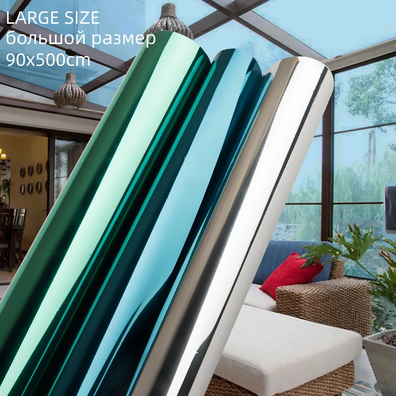 Best Buy Window-Film Glass-Stickers Vinyl Privacy Reflective One-Way-Mirror Self-Adhesive Home-Blue llKVMmnME