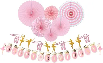 

Ballet Dancer Party Supplies Baby Girl Favor Happy Birthday Banner,Ballet Girls Dancer Garland