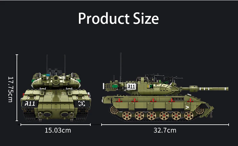 PANLOSBRICK 632009 Merkava MK4 Main Battle Tank with 1730 pieces