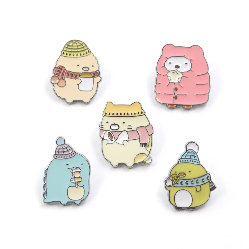 Аниме-Броши для женщин Sumikkogurashi, металлическая брошь для девочек, Мультяшные милые булавки, значок, шаль, булавка в Корейском стиле, винтажные аксессуары Broszka