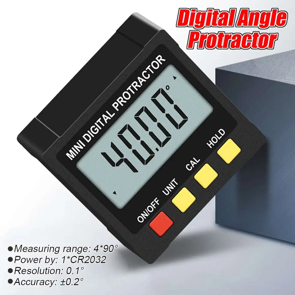  Mini Digital Protractor Inclinometer Level Box Protractor Angle Finder Bevel Gauge