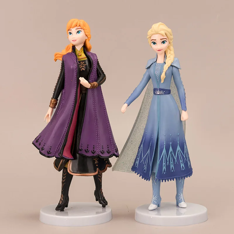 2 шт. Disney Frozen 2 Снежная королева Эльза Анна ПВХ фигурка Аниме ПВХ Куклы Фигурки детские игрушки Детский подарок|Игровые фигурки и трансформеры| | АлиЭкспресс