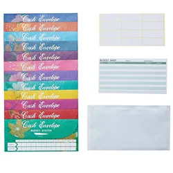 Système de portefeuilles pour économiser de l'argent, 12 pièces, Style étanche, avec feuilles de Budget 