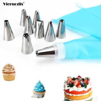 

26 PCS/50pcs Silicone Pastry Bag Tips Kitchen DIY Icing Piping Cream Reusable Pastry Bags +24 Nozzle Set Cake Decorating Tools