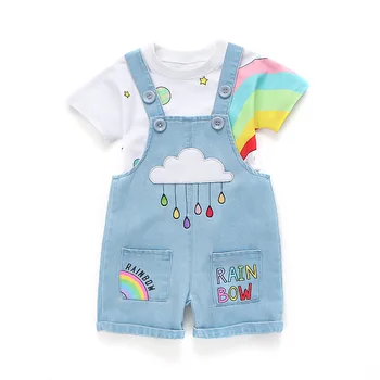 

Baby Kids Casual T Shirts For Baby Girls Summer New Cotton Rainbow Printing Tops T-shirt Children's Clothes 1-6Y