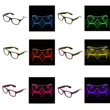 

Luminous LED Glasses EL Wire Fashion Neon LED Cold Light Glasses for Dancing Party Bar Meeting Glow Rave Costume Supplies