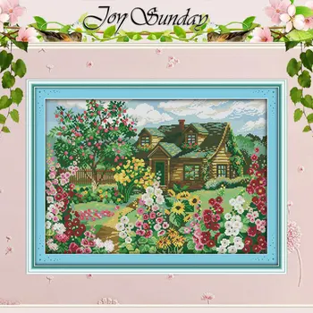 

Country Cottage Patterns Counted Cross Stitch 11CT 14CT Cross Stitch Set Wholesale Cross-stitch Kit Embroidery Needlework